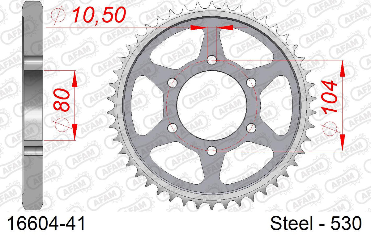 Corona AFAM 16604-41 in acciaio passo 530 KAWASAKI ZXR 750 R 1993  -1995  