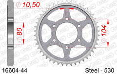 Corona AFAM 16604-44 in acciaio passo 530 KAWASAKI ZZR 1200 ZX1200 2002  -2005  