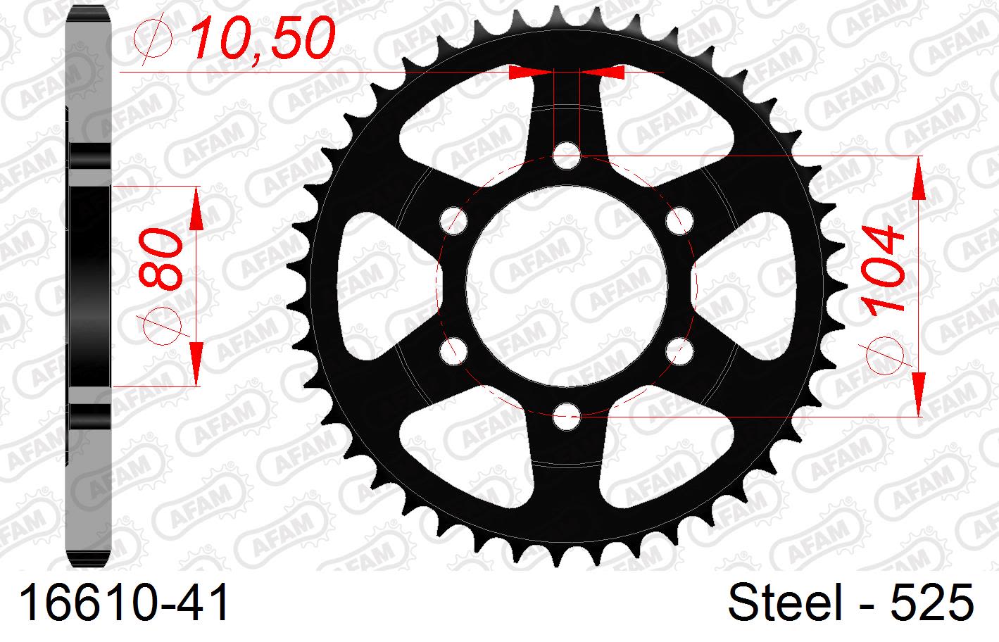 Corona AFAM 16610-41 in acciaio passo 525 KAWASAKI NINJA 1000 SX ZX1002K LF,LFA 2020  -2022  