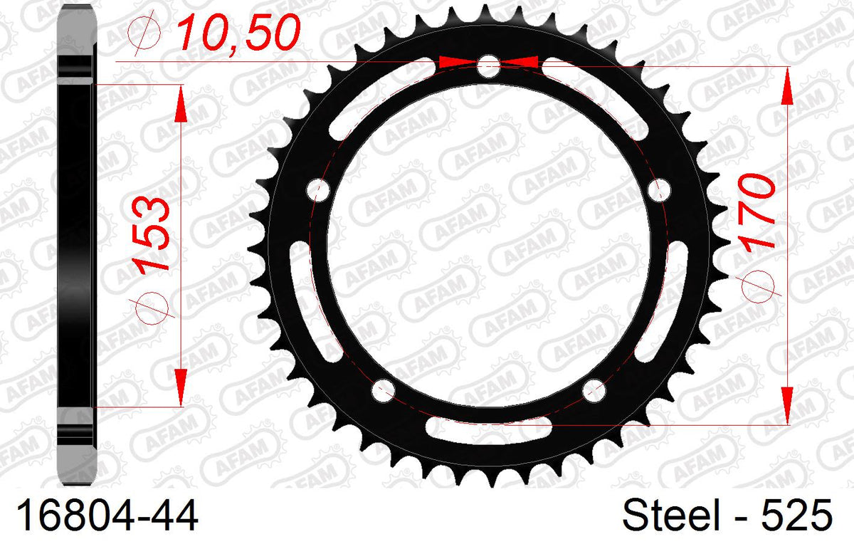 Corona AFAM 16804-44 in acciaio passo 525 KAWASAKI H2 1000 SE ZX1000 NINJA 2018  -2020  