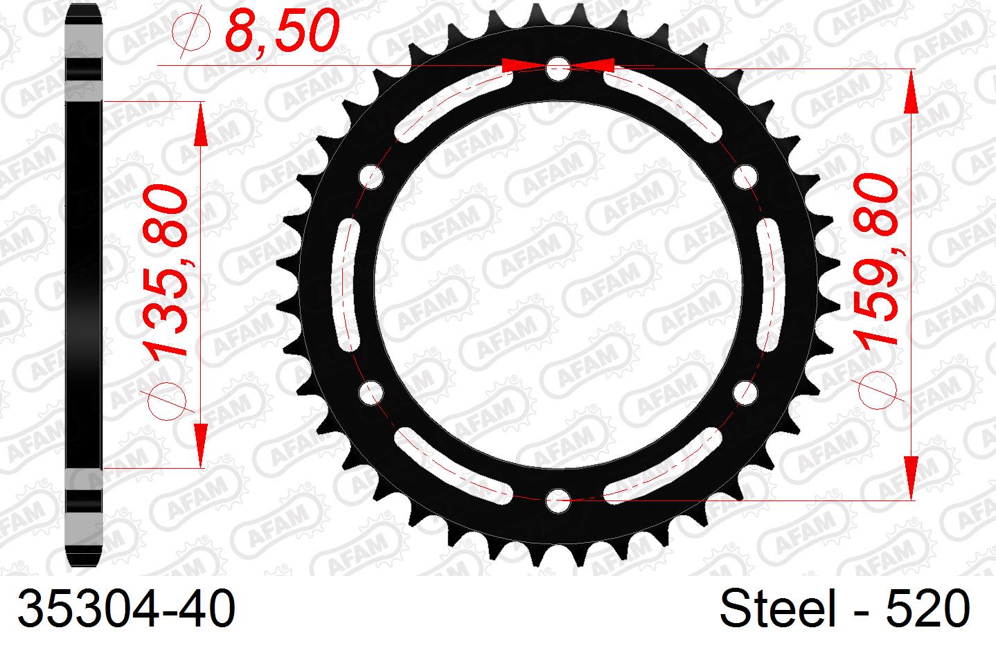 Corona AFAM 35304-40 in acciaio passo 520 BMW G 310 GS 2016  -2022  