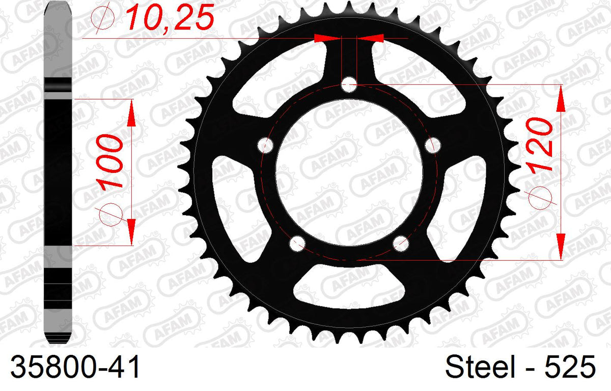 Corona AFAM 35800-41 in acciaio passo 525 APRILIA SL 1000 FALCO 1999  -2004  