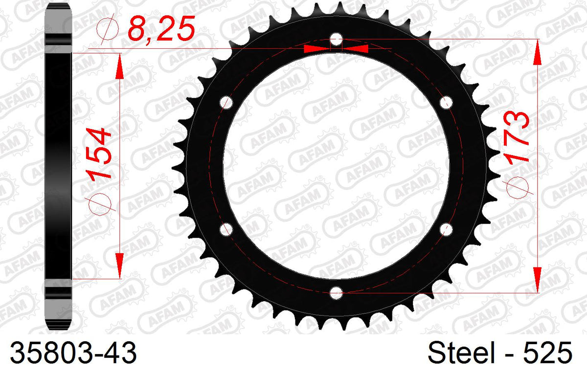 Corona AFAM 35803-43 in acciaio passo 525 APRILIA RST 1000 FUTURA 2001  -2004  