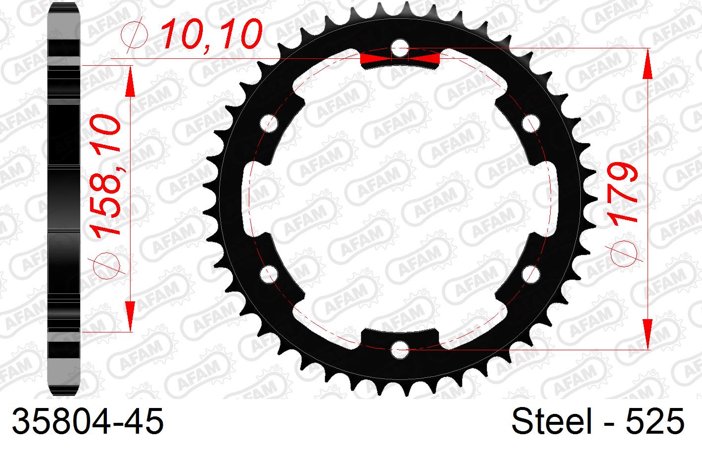 Corona AFAM 35804-45 in acciaio passo 525 APRILIA ETV 1000 CAPONORD 2001  -2003  