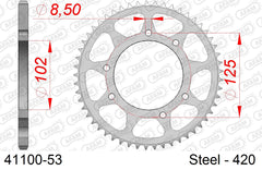 Corona AFAM 41100-53 in acciaio passo 420 BULTACO SM 50 ASTRO 2001