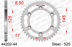 Corona AFAM 44202-44 in acciaio passo 520 CAGIVA 125 K7 1989  -1992  