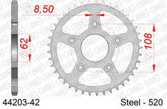 Corona AFAM 44203-42 in acciaio passo 520 CAGIVA 125 SUPER CITY 1991  -2000  