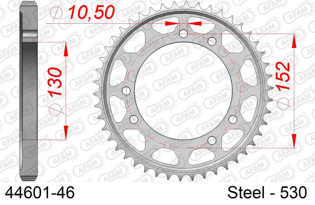 Corona AFAM 44601-46 in acciaio passo 530 CAGIVA E 900 C ELEFANT 1993  -1997  