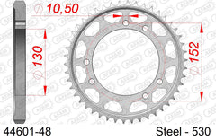 Corona AFAM 44601-48 in acciaio passo 530 CAGIVA E 900 IE GT 1991  -1992  