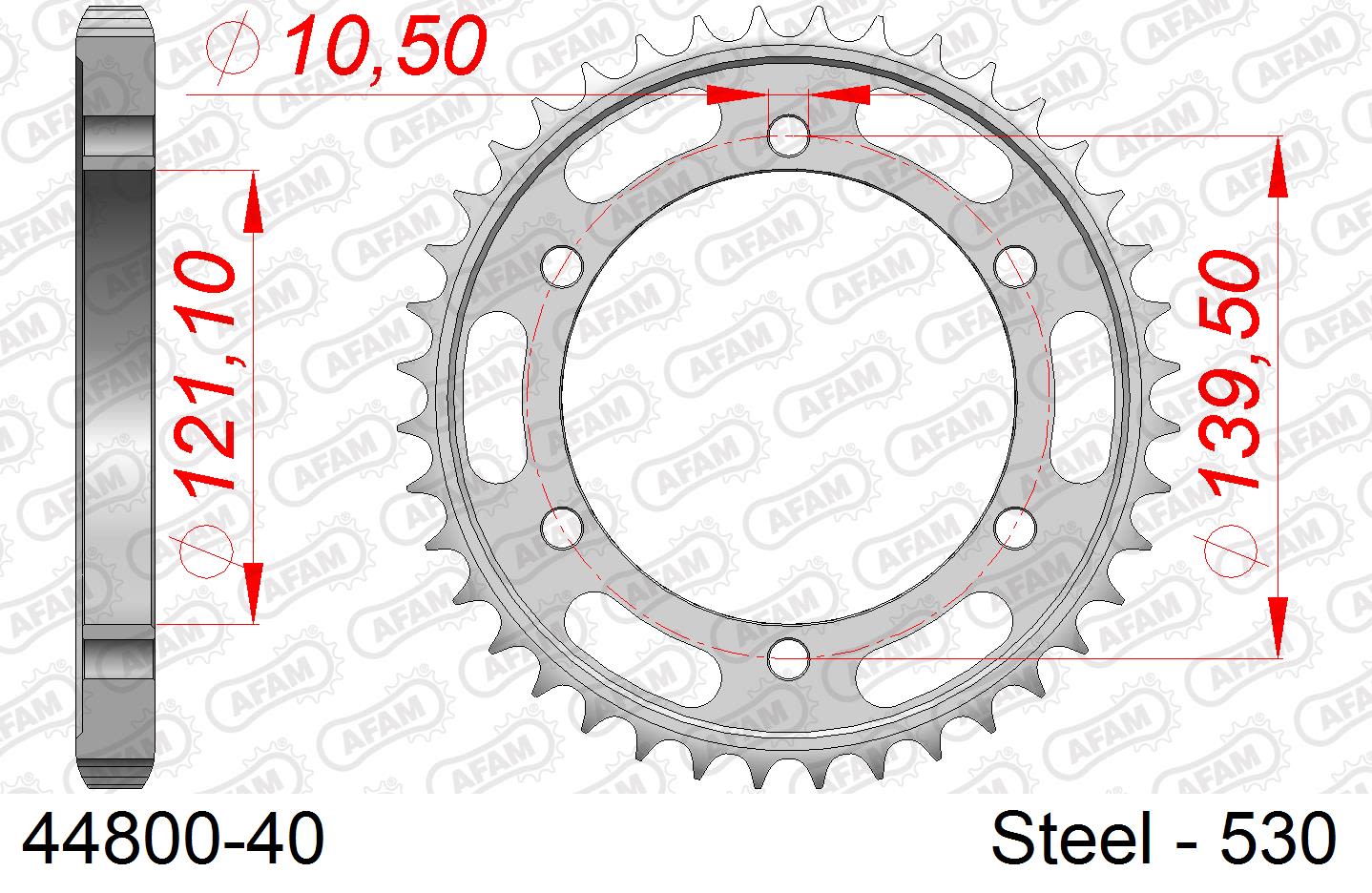 Corona AFAM 44800-40 in acciaio passo 530 CAGIVA X3 1000 RAPTOR 2003  -2004  