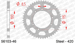 Corona AFAM 56103-46 in acciaio passo 420 GILERA 50 SURFER 1998  -2000  