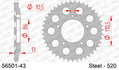 Corona AFAM 56501-43 in acciaio passo 520 GILERA 600 NORDWEST 1991  -1994  