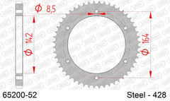 Corona AFAM 65200-52 in acciaio passo 428 HYOSUNG GT 125 COMET 2003  -2010  