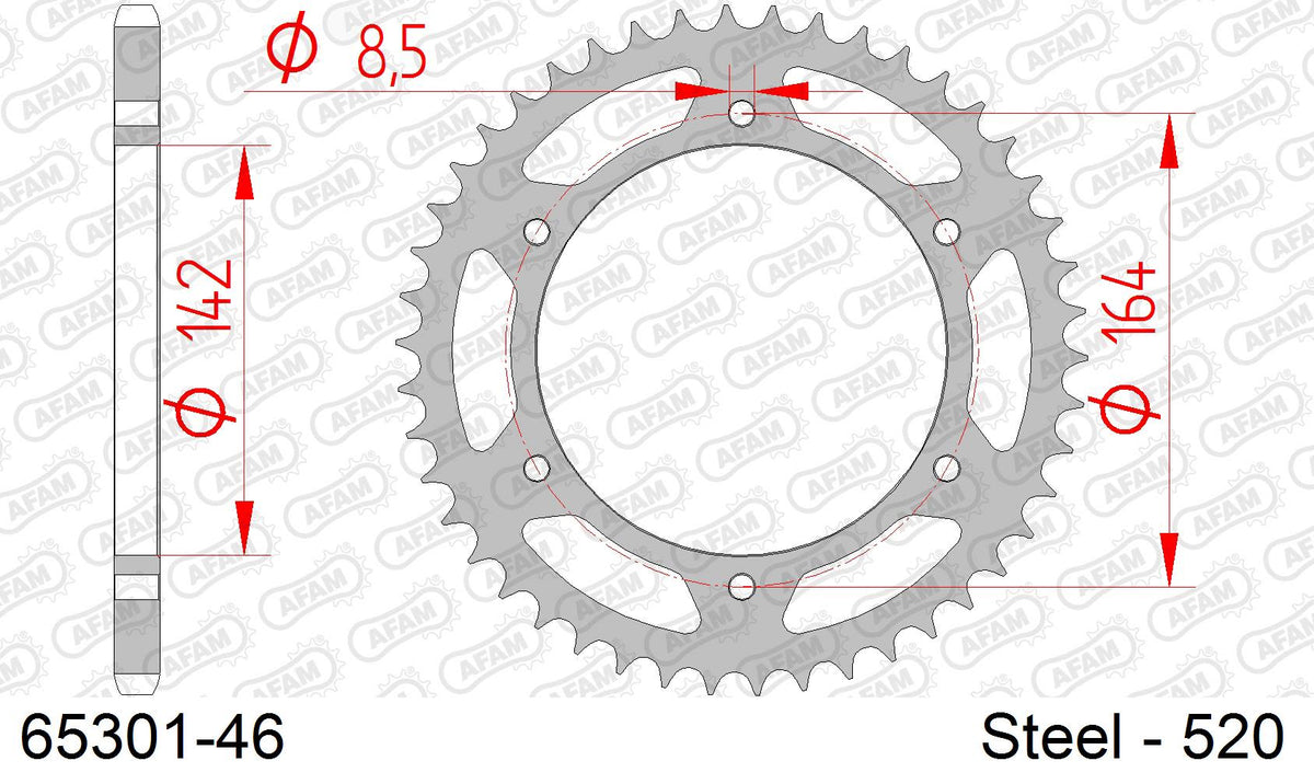 Corona AFAM 65301-46 in acciaio passo 520 HYOSUNG GT 250 COMET 2004  -2010  