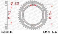 Corona AFAM 65500-44 in acciaio passo 525 HYOSUNG GT 650 COMET NAKED 2004  -2008  