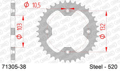 Corona AFAM 71305-38 in acciaio passo 520 KTM SX 450 QUAD 2008  -2010  