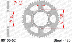 Corona AFAM 80105-52 in acciaio passo 420 RIEJU RRX 50 SM SPIKE 2003  -2004  