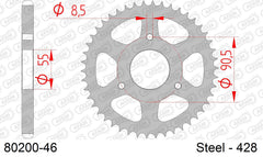 Corona AFAM 80200-46 in acciaio passo 428 RIEJU NKD 125 2006  -2010  