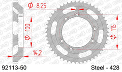 Corona AFAM 92113-50 in acciaio passo 428 BETA RR 50 SUPERMOTO 2001