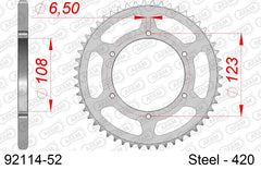 Corona AFAM 92114-52 in acciaio passo 420 MH/MOTOR HISPANIA RX 50 2005  -2007  