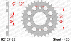 Corona AFAM 92127-32 in acciaio passo 420 SKYTEAM PRO 125 SKYMAX 2014  -2016  