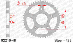 Corona AFAM 92216-48 in acciaio passo 428 MH/MOTOR HISPANIA MH7 125 NAKED 2008  -2010  