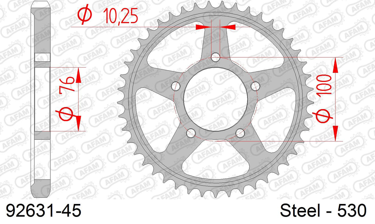 Corona AFAM 92631-45 in acciaio passo 525 YAMAHA YZF 1000 R1 SP 2006