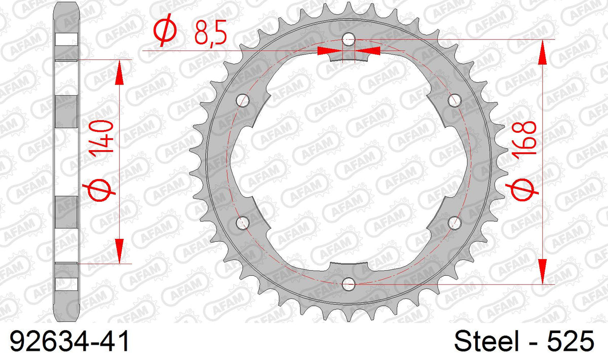 Corona AFAM 92634-41 in acciaio passo 525 BMW F 650 GS 2006  -2012  