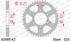 Corona AFAM 92666-42 in acciaio passo 525 VOXAN 1000 STREET SCRAMBLER 2004  -2008  