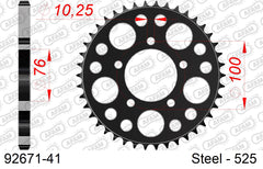 Corona AFAM 92671-41 in acciaio passo 525 BENELLI TNT 899 2013  -2016  