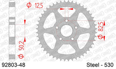 Corona AFAM 92803-48 in acciaio passo 530 HARLEY DAVIDSON XLH 883 4 SPEED SPORTSTER 1986  -1990  