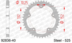 Corona AFAM 92836-40 in acciaio passo 525 MV AGUSTA F4 1000 2004  -2006  