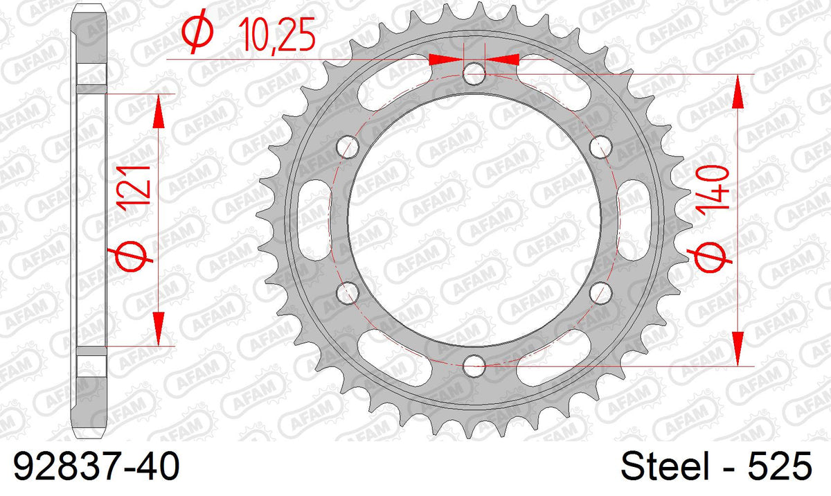 Corona AFAM 92837-40 in acciaio passo 525 MOTO MORINI 1200 CORSARO 2005  -2010  