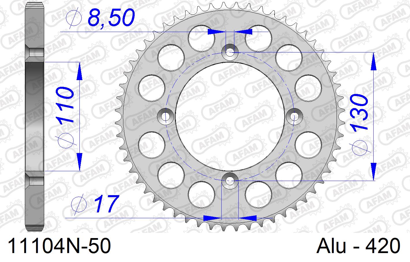 Corona AFAM 11104N-50 in all. passo 420 HONDA CRF 150 F 2007  -2019  