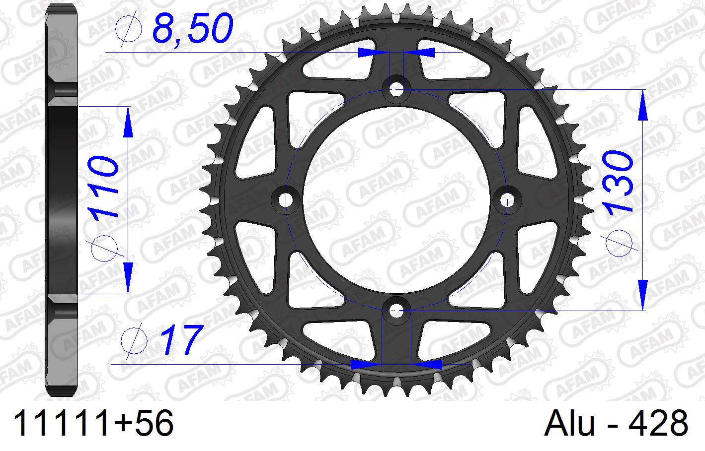 Corona AFAM 11111+56 in all. passo 428 HONDA CRF 150 RB 2007  -2022  