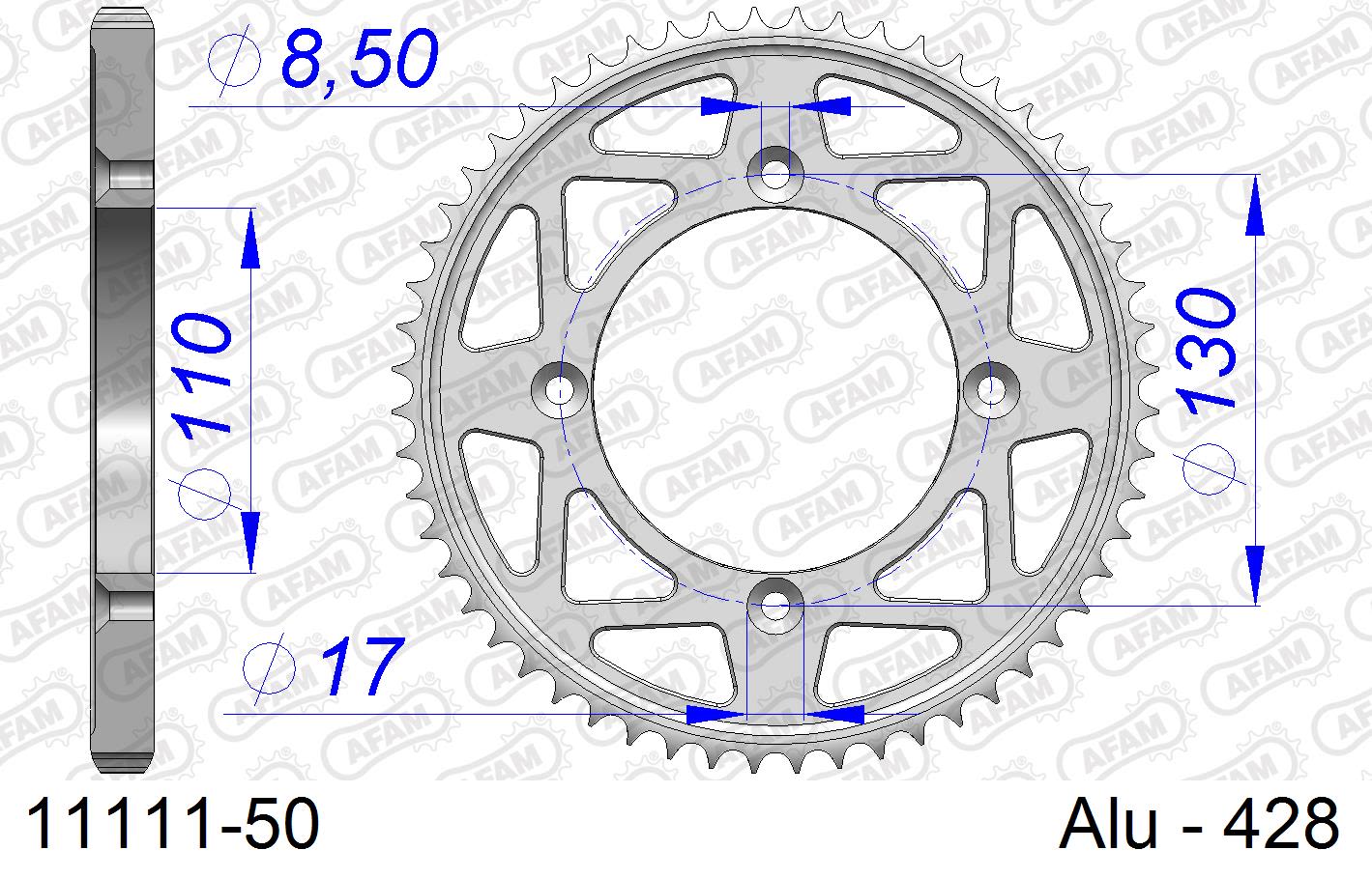 Corona AFAM 11111-50 in all. passo 428 HONDA CRF 150 F 2007  -2019  