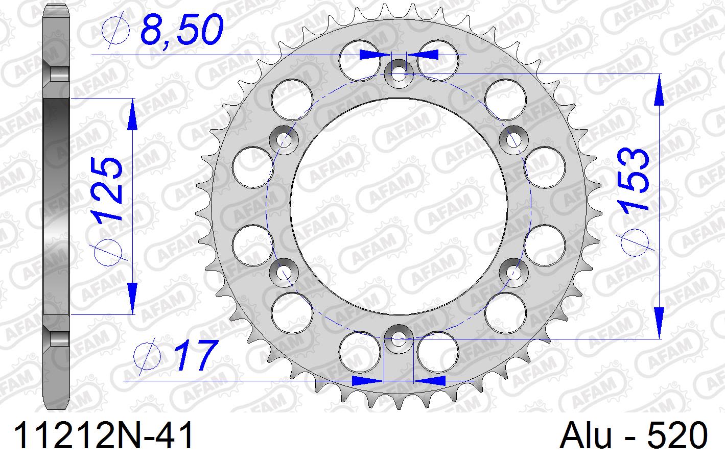 Corona AFAM 11212N-41 in all. passo 520 HM-HONDA CR 250 R MOTO 2004