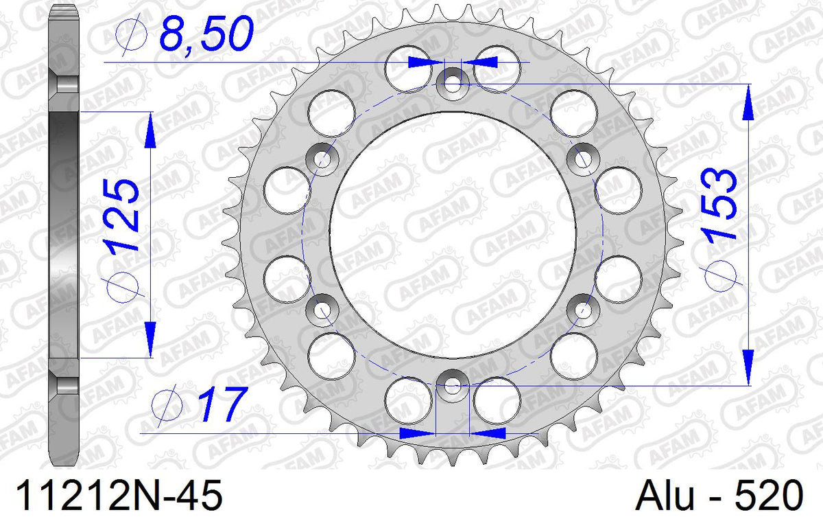 Corona AFAM 11212N-45 in all. passo 520 HONDA XR 400 R 1996  -2005  