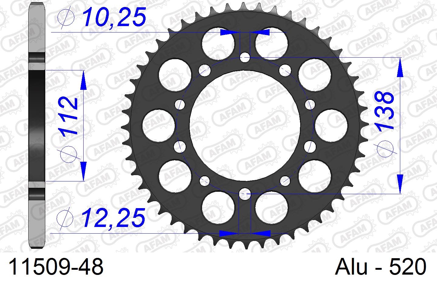 Corona AFAM 11509-48 in all. passo 520 YAMAHA YZF 600 R6 1999  -2002  