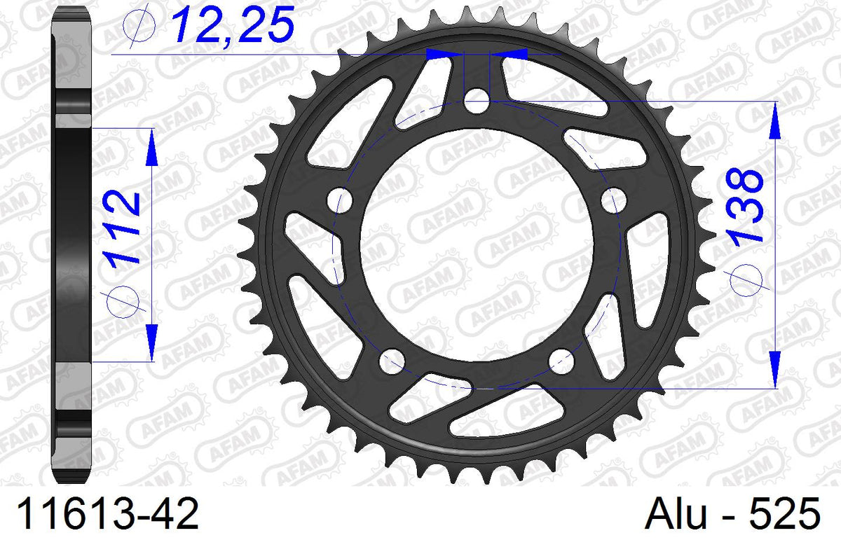 Corona AFAM 11613-42 in all. passo 525 HONDA CB 600 F HORNET 1998  -2006  