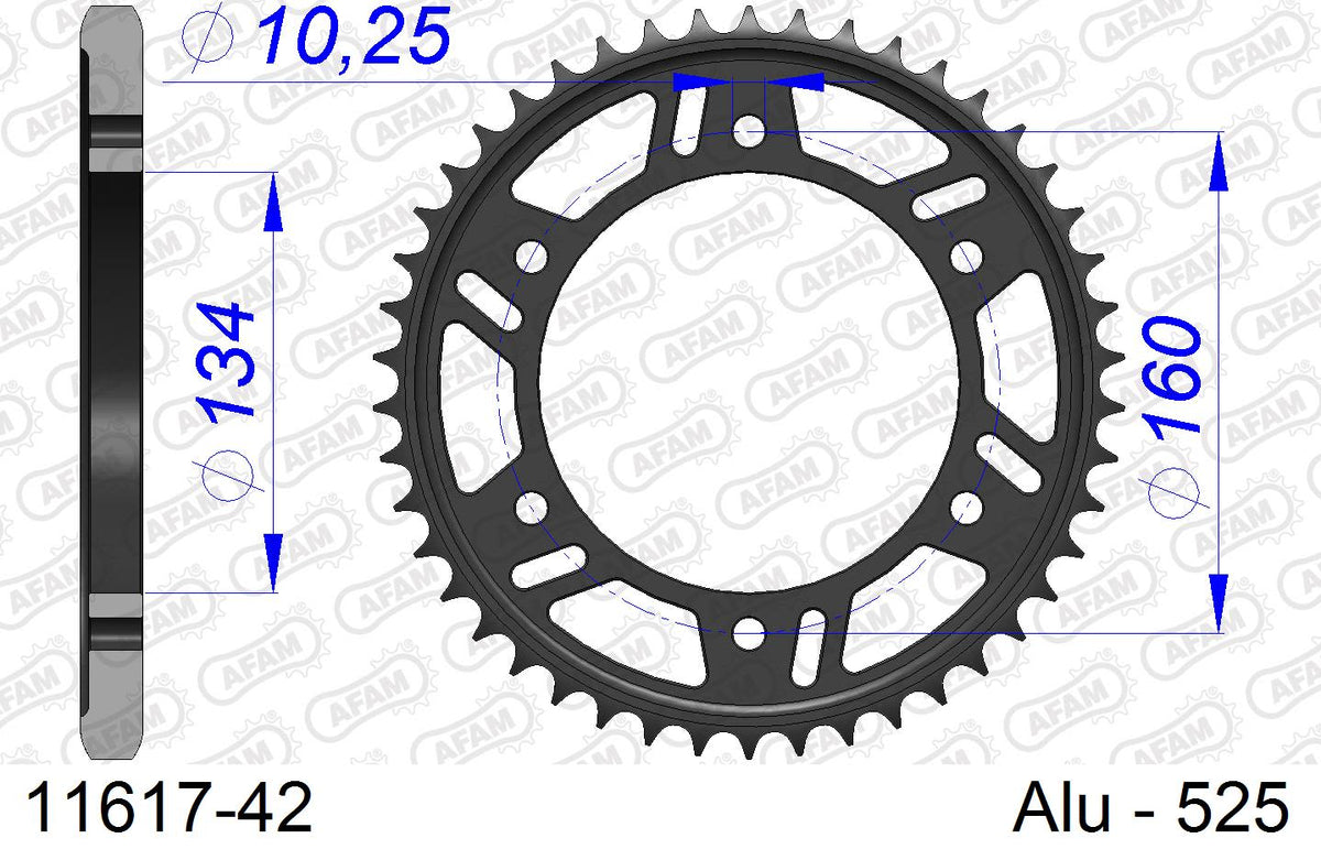 Corona AFAM 11617-42 in all. passo 525 HONDA CBR 1000 RR FIREBLADE 2006  -2016  