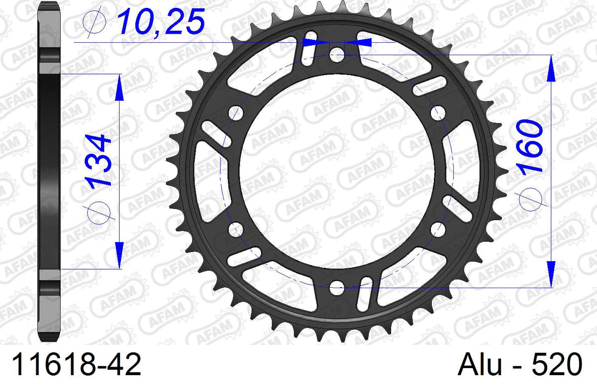 Corona AFAM 11618-42 in all. passo 520 HONDA CBR 1000 RR FIREBLADE 2006  -2016  