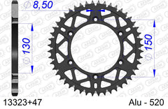 Corona AFAM 13323+47 in all. passo 520 YAMAHA YZ 450 F 2003  -2004  