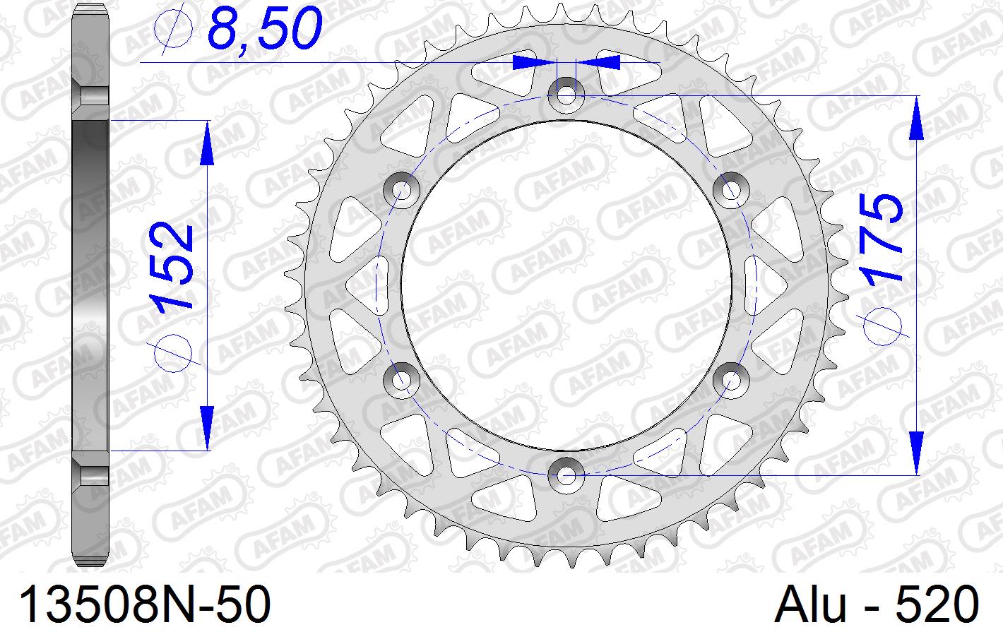 Corona AFAM 13508N-50 in all. passo 520 YAMAHA YZ 125 1984  -1996  