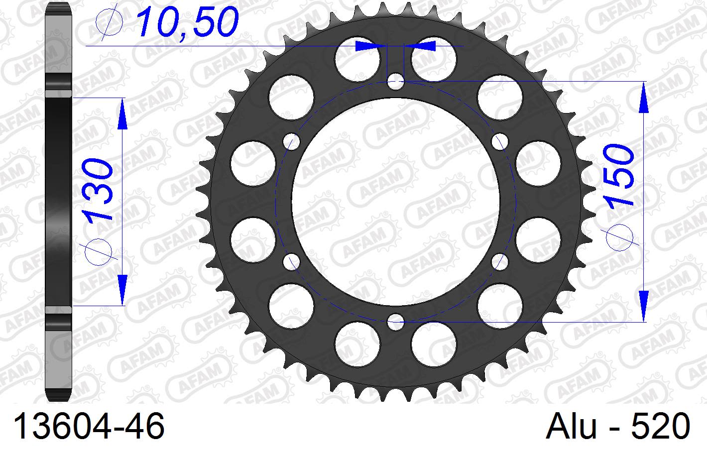 Corona AFAM 13604-46 in all. passo 520 YAMAHA FZ 8 N 2010  -2016  