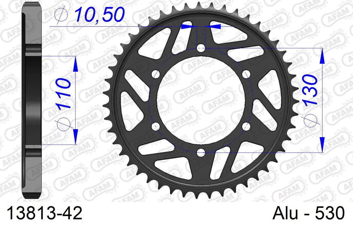 Corona AFAM 13813-42 in all. passo 530 SUZUKI GSX-R 1000 2009  -2016  