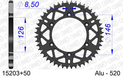 Corona AFAM 15203+50 in all. passo 520 SUZUKI RM 125 1997  -2011  