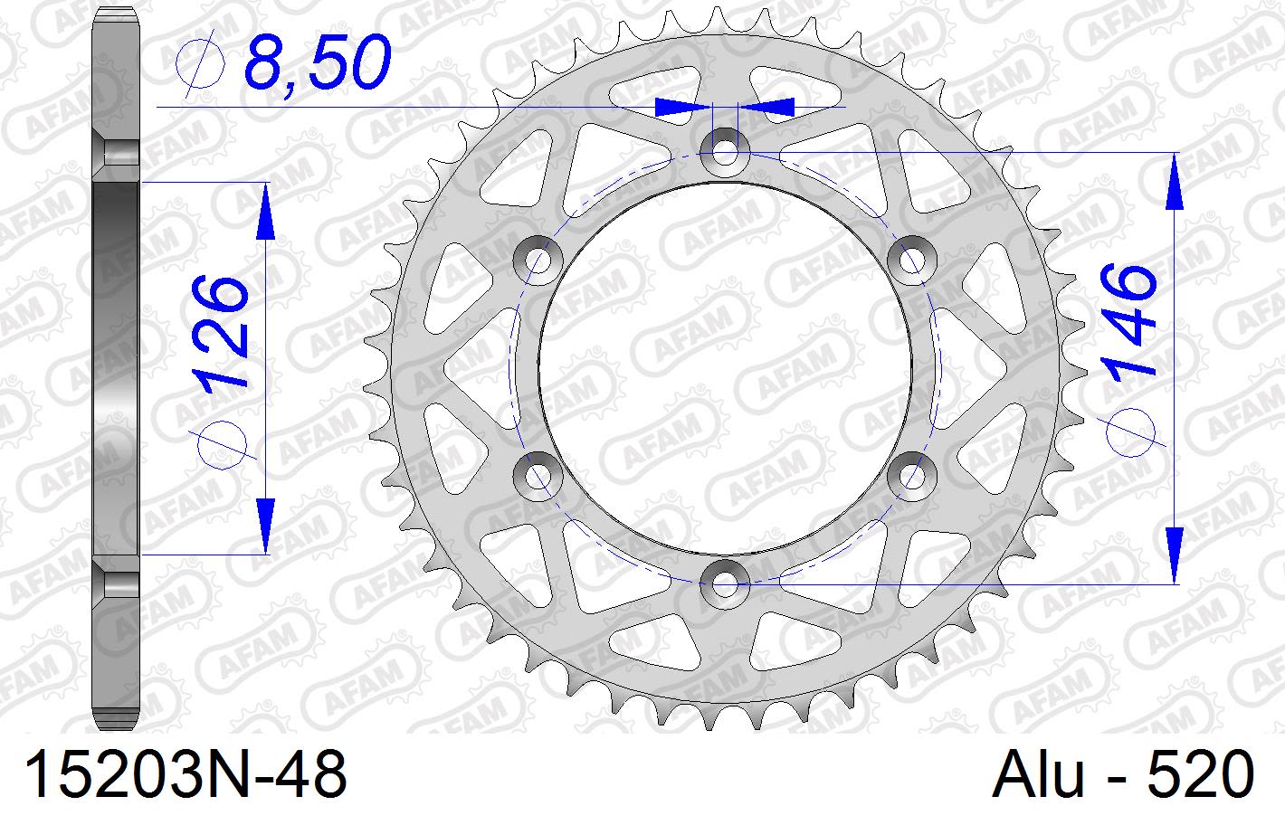 Corona AFAM 15203N-48 in all. passo 520 SUZUKI RM 250 1999  -2000  