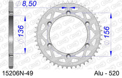 Corona AFAM 15206N-49 in all. passo 520 GAS-GAS EC 200 E4 2018