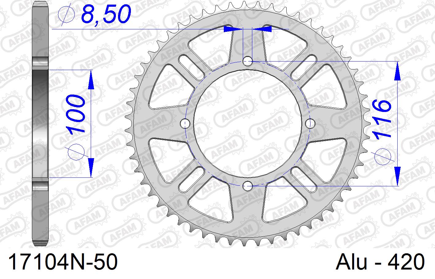 Corona AFAM 17104N-50 in all. passo 420 KAWASAKI KX 85 17-14 2003  -2023  